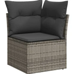 vidaXL Conjunto de sofá de jardín con cojín 6 pcs Poliratán Gris Discount