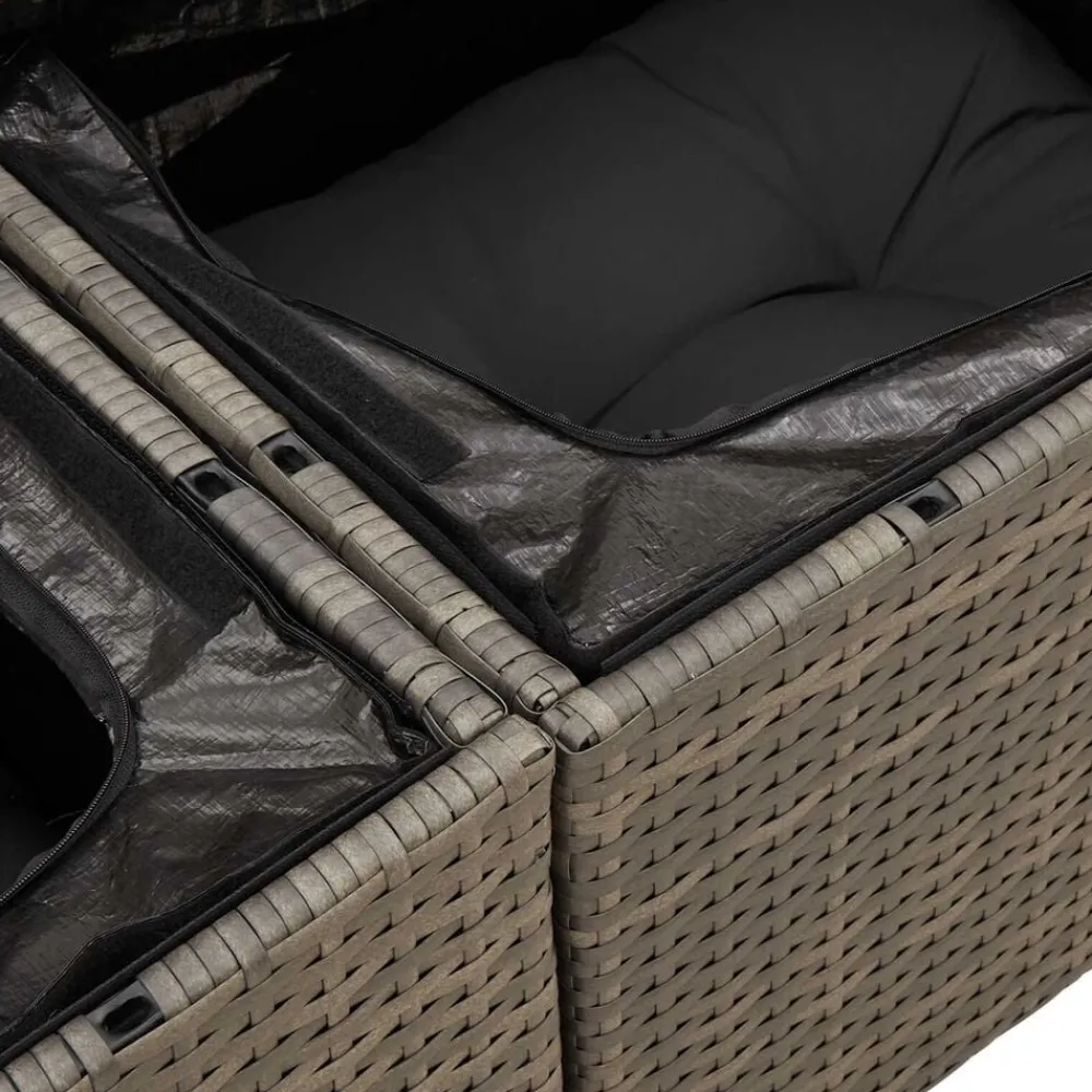 vidaXL Conjunto de sofá de jardín con cojín 6 pcs Poliratán Gris Discount