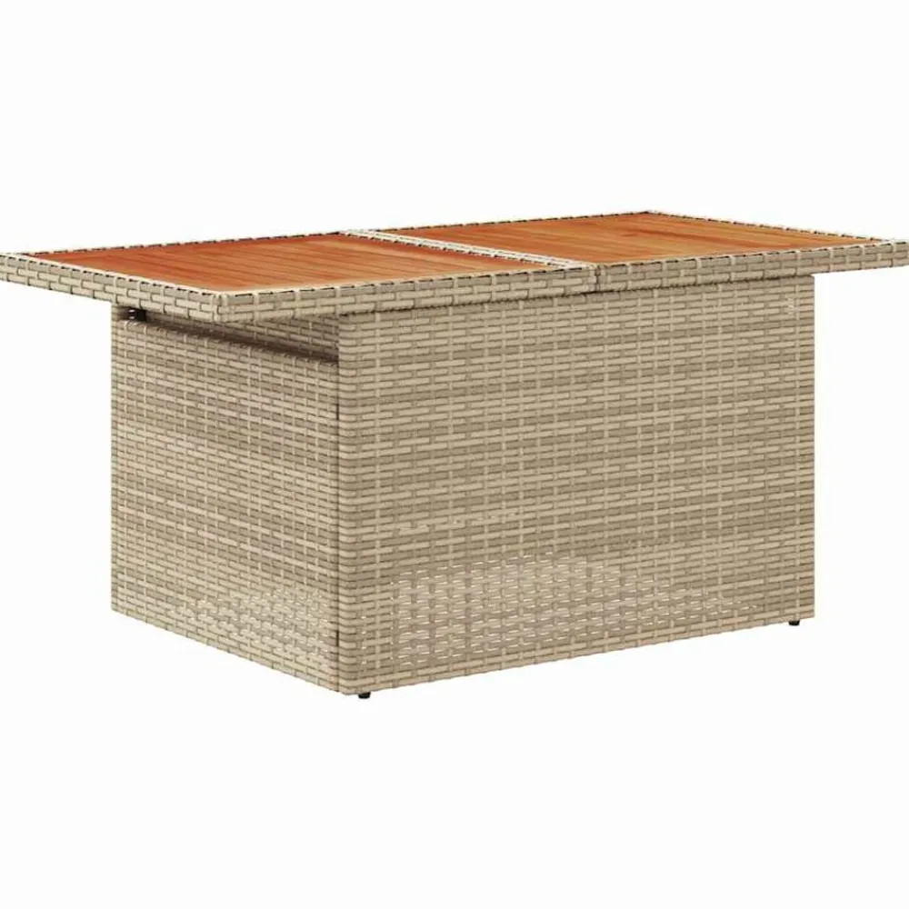 vidaXL Muebles De Jardín-Conjunto de sofá de jardín 9 pcs Beige Poliratán