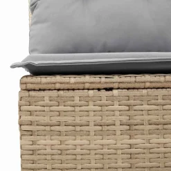 vidaXL Muebles De Jardín-Conjunto de sofá de jardín 9 pcs Beige Poliratán