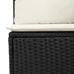 vidaXL Conjunto de sofá de jardín 9 pcs Negro Poliratán Negro y blanco Sale