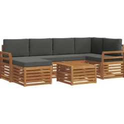 vidaXL Conjuntos De Muebles-Conjunto de Sofá Seccional con cojín 7 pcs