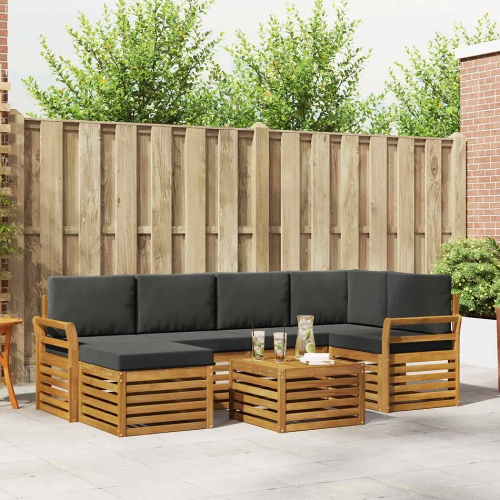 vidaXL Conjuntos De Muebles-Conjunto de Sofá Seccional con cojín 7 pcs
