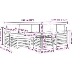 vidaXL Conjuntos De Muebles-Conjunto de Sofá Seccional con cojín 7 pcs