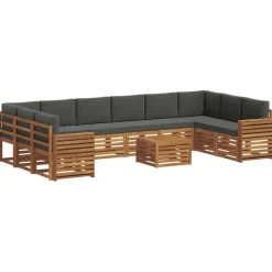 vidaXL Conjuntos De Muebles-Conjunto de Sofá Seccional con cojín 11 pcs