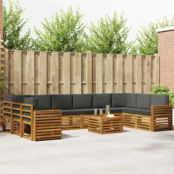 vidaXL Conjuntos De Muebles-Conjunto de Sofá Seccional con cojín 11 pcs