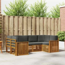 vidaXL Conjuntos De Muebles-Conjunto de Sofá Seccional con cojín 6 pcs