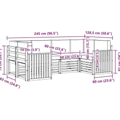 vidaXL Conjuntos De Muebles-Conjunto de Sofá Seccional con cojín 6 pcs