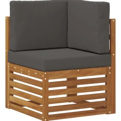 vidaXL Conjunto de Sofá Seccional con cojín 5 pcs Natural y antracita New