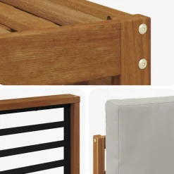 vidaXL Conjuntos De Muebles-Conjunto de Sofá Seccional con cojín 8 pcs Gris Natural y Claro