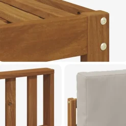 vidaXL Conjuntos De Muebles-Conjunto de Sofá Seccional con cojín 8 pcs Gris Natural y Claro