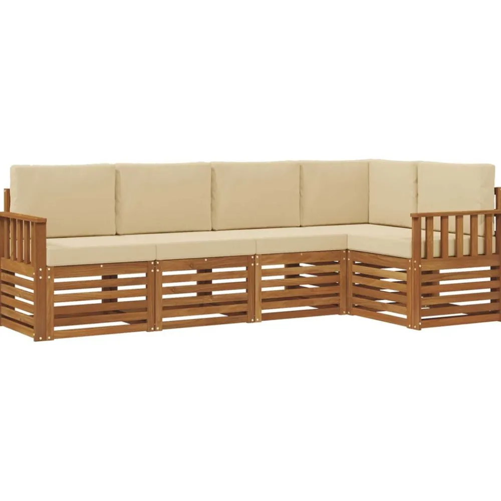 vidaXL Conjuntos De Muebles-Conjunto de Sofá Seccional con cojín 5 pcs