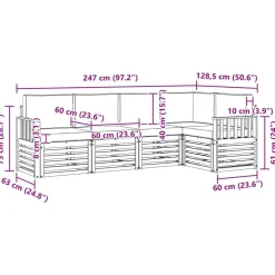 vidaXL Conjuntos De Muebles-Conjunto de Sofá Seccional con cojín 5 pcs