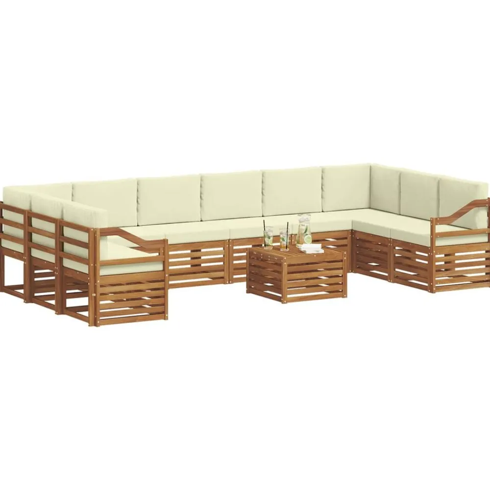 vidaXL Conjuntos De Muebles-Conjunto de Sofá Seccional con cojín 11 pcs