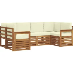 vidaXL Conjunto de Sofá Seccional con cojín 6 pcs Natural y crema Online