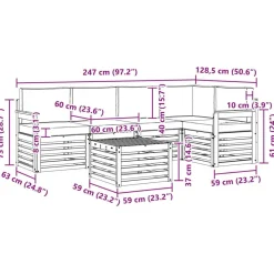 vidaXL Conjuntos De Muebles-Conjunto de Sofá Seccional con cojín 6 pcs Gris Natural y Claro