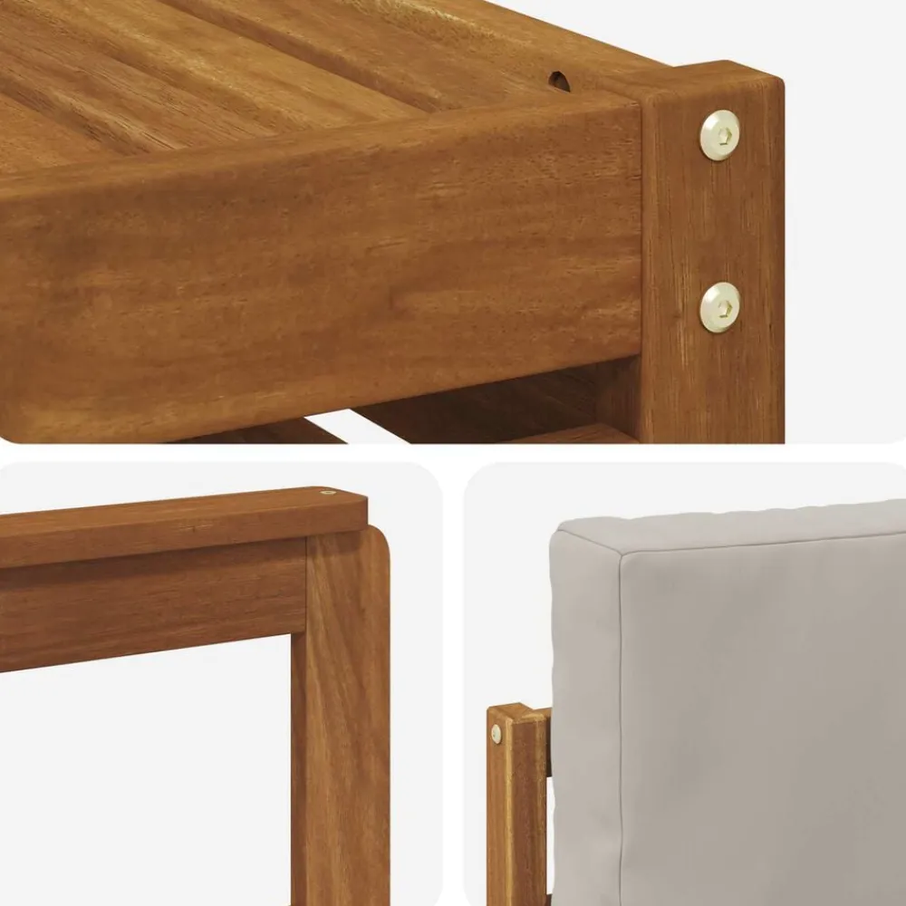 vidaXL Conjuntos De Muebles-Conjunto de Sofá Seccional con cojín 6 pcs Gris Natural y Claro