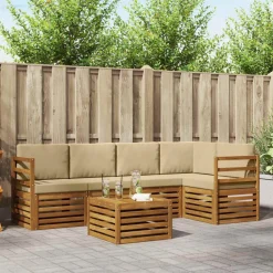 vidaXL Conjuntos De Muebles-Conjunto de Sofá Seccional con cojín 6 pcs