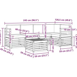 vidaXL Conjuntos De Muebles-Conjunto de Sofá Seccional con cojín 6 pcs