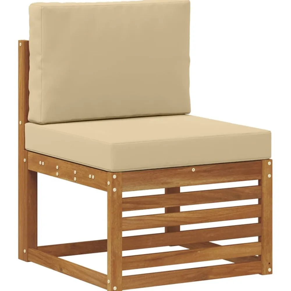 vidaXL Conjunto de Sofá Seccional con cojín 11 pcs Natural y beige Best