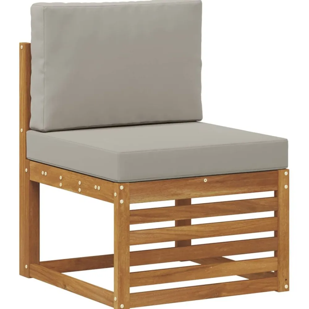 vidaXL Conjuntos De Muebles-Conjunto de Sofá Seccional con cojín 6 pcs Gris Natural y Claro