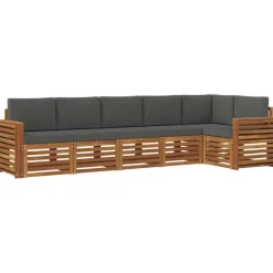 vidaXL Conjuntos De Muebles-Conjunto de Sofá Seccional con cojín 6 pcs