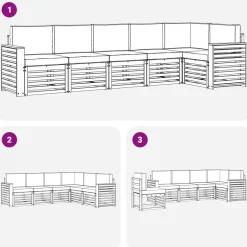 vidaXL Conjuntos De Muebles-Conjunto de Sofá Seccional con cojín 6 pcs