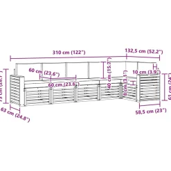vidaXL Conjuntos De Muebles-Conjunto de Sofá Seccional con cojín 6 pcs