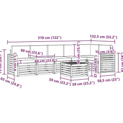 vidaXL Conjuntos De Muebles-Conjunto de Sofá Seccional con cojín 7 pcs