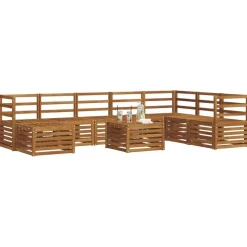 vidaXL Conjuntos De Muebles-Conjunto de Sofá Seccional 9 pcs