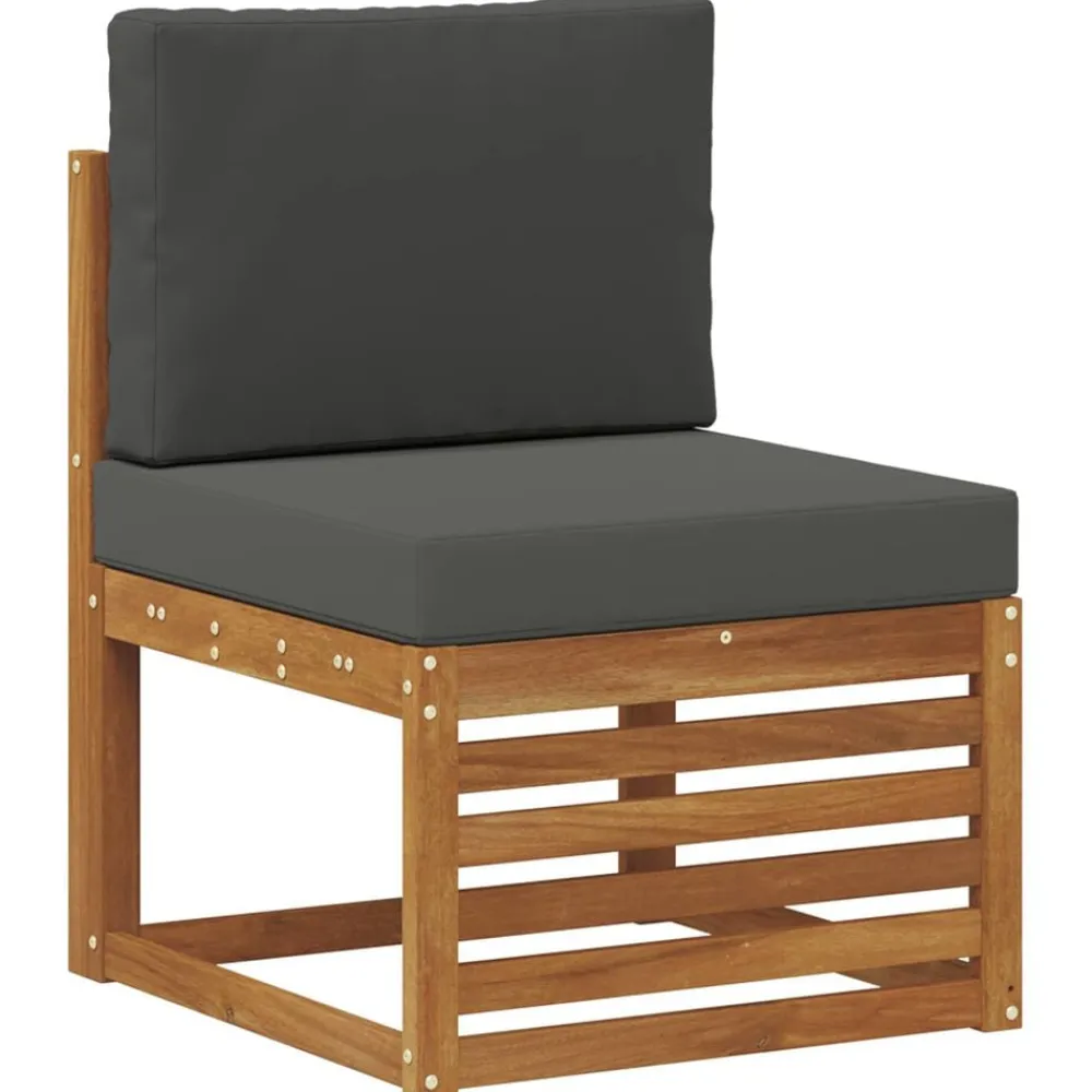 vidaXL Conjunto de Sofá Seccional con cojín 8 pcs Natural y antracita Best