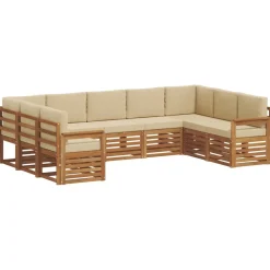 vidaXL Conjuntos De Muebles-Conjunto de Sofá Seccional con cojín 9 pcs