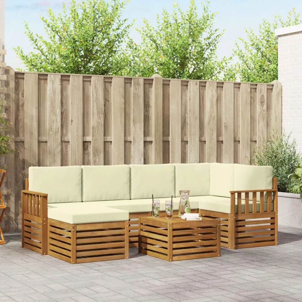 vidaXL Conjuntos De Muebles-Conjunto de Sofá Seccional con cojín 7 pcs