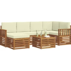 vidaXL Conjuntos De Muebles-Conjunto de Sofá Seccional con cojín 7 pcs