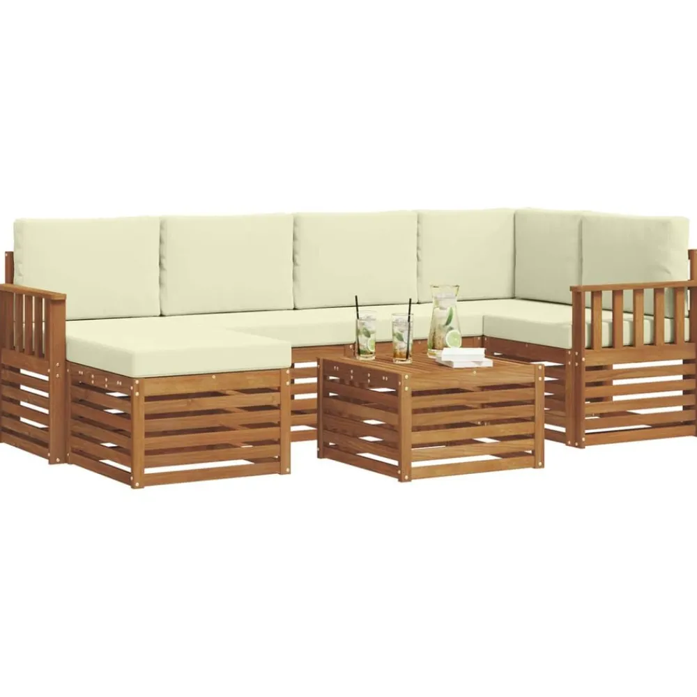 vidaXL Conjuntos De Muebles-Conjunto de Sofá Seccional con cojín 7 pcs