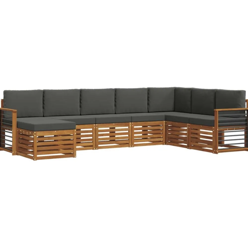vidaXL Conjuntos De Muebles-Conjunto de Sofá Seccional con cojín 8 pcs