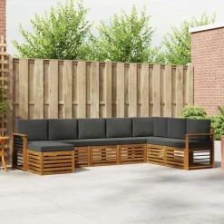 vidaXL Conjuntos De Muebles-Conjunto de Sofá Seccional con cojín 8 pcs