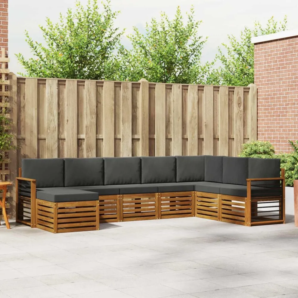 vidaXL Conjuntos De Muebles-Conjunto de Sofá Seccional con cojín 8 pcs