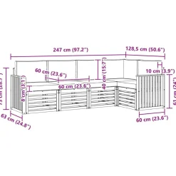 vidaXL Conjuntos De Muebles-Conjunto de Sofá Seccional con cojín 5 pcs