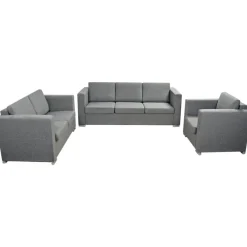 vidaXL Sofás-Conjunto de sofás 3 unidades tela