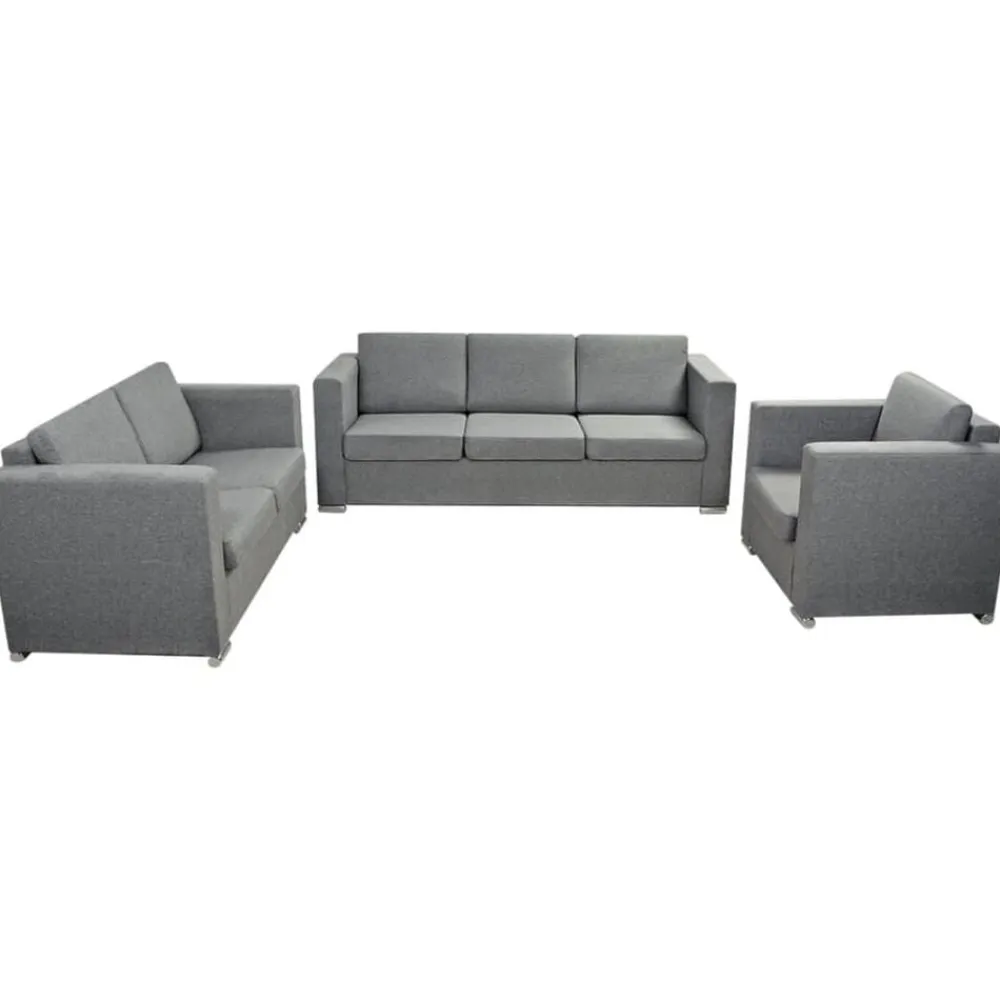 vidaXL Sofás-Conjunto de sofás 3 unidades tela