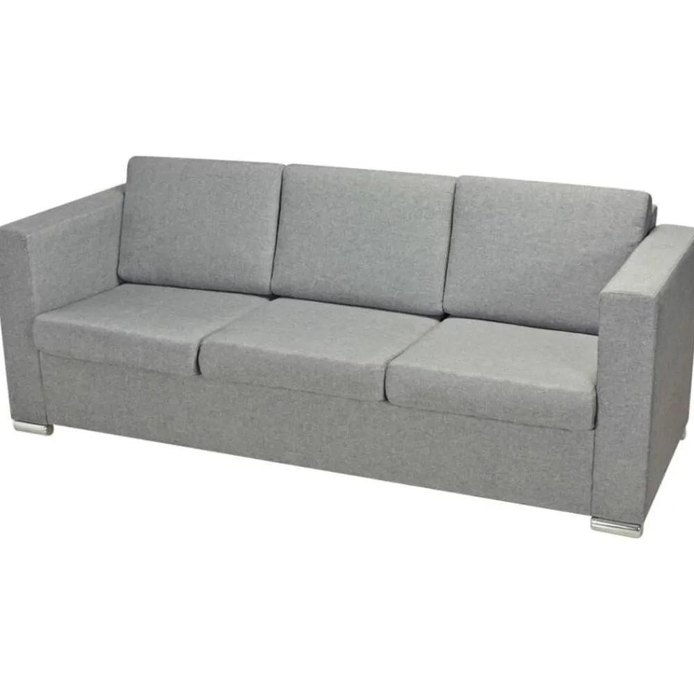 vidaXL Sofás-Conjunto de sofás 3 unidades tela