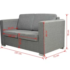 vidaXL Sofás-Conjunto de sofás 3 unidades tela