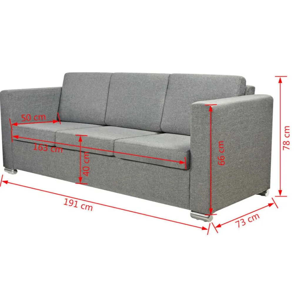 vidaXL Sofás-Conjunto de sofás 3 unidades tela