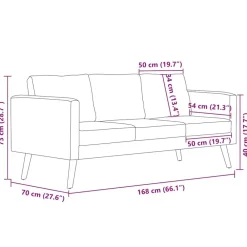 vidaXL Conjunto de sofás 2 piezas tela marrón Marr&oacute;n Clearance