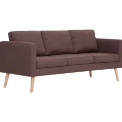 vidaXL Conjunto de sofás 2 piezas tela marrón Marr&oacute;n Clearance