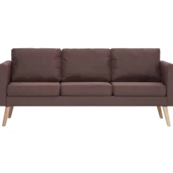 vidaXL Conjunto de sofás 2 piezas tela marrón Marr&oacute;n Clearance
