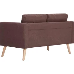 vidaXL Conjunto de sofás 2 piezas tela marrón Marr&oacute;n Clearance