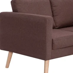 vidaXL Conjunto de sofás 2 piezas tela marrón Marr&oacute;n Clearance