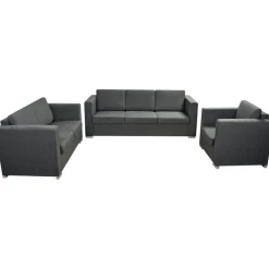 vidaXL Sofás-Conjunto de sofás 3 unidades tela